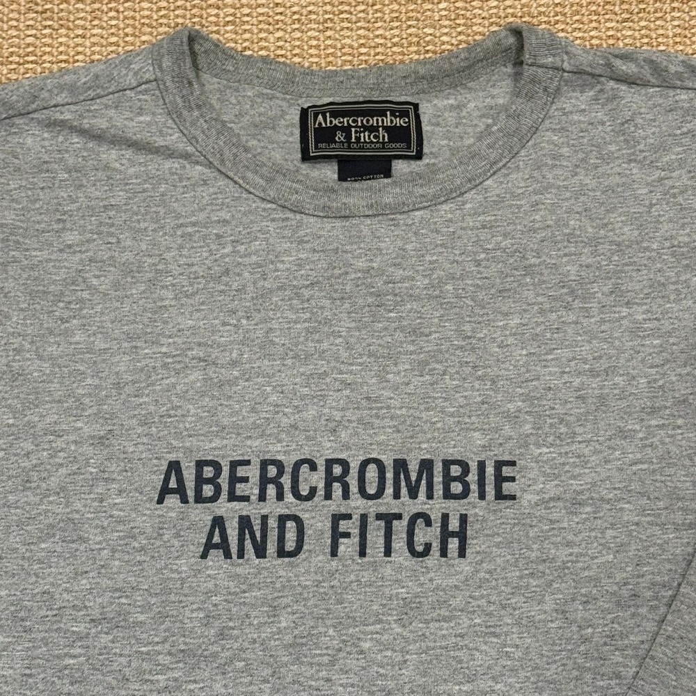 Vintage Abercrombie & Fitch Gray Long Sleeve Graphic T-Shirt XL Made in USA